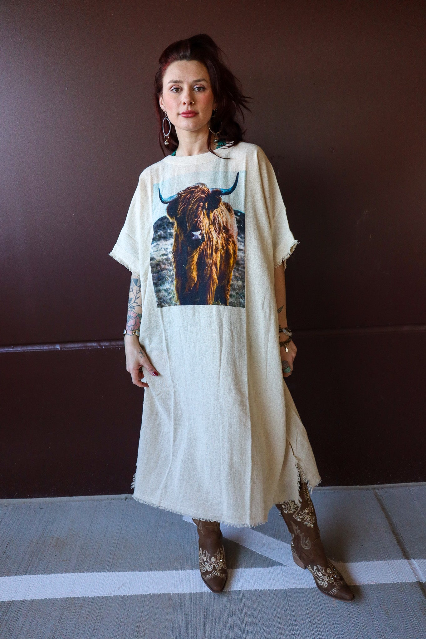 So Simple So Boho Kaftan Dress in Highlander Graphic