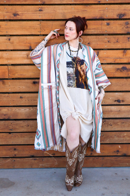 Everafter Long Texture Aztec Duster