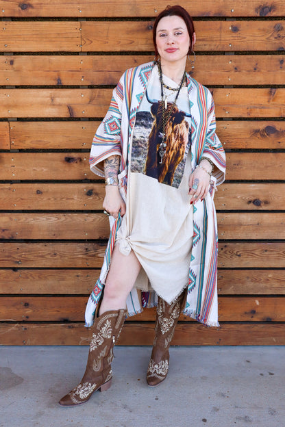 Everafter Long Texture Aztec Duster