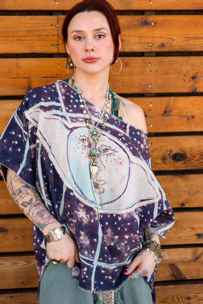 Touch the Moon Celestial Hi-Lo Tunic with Moon Patch