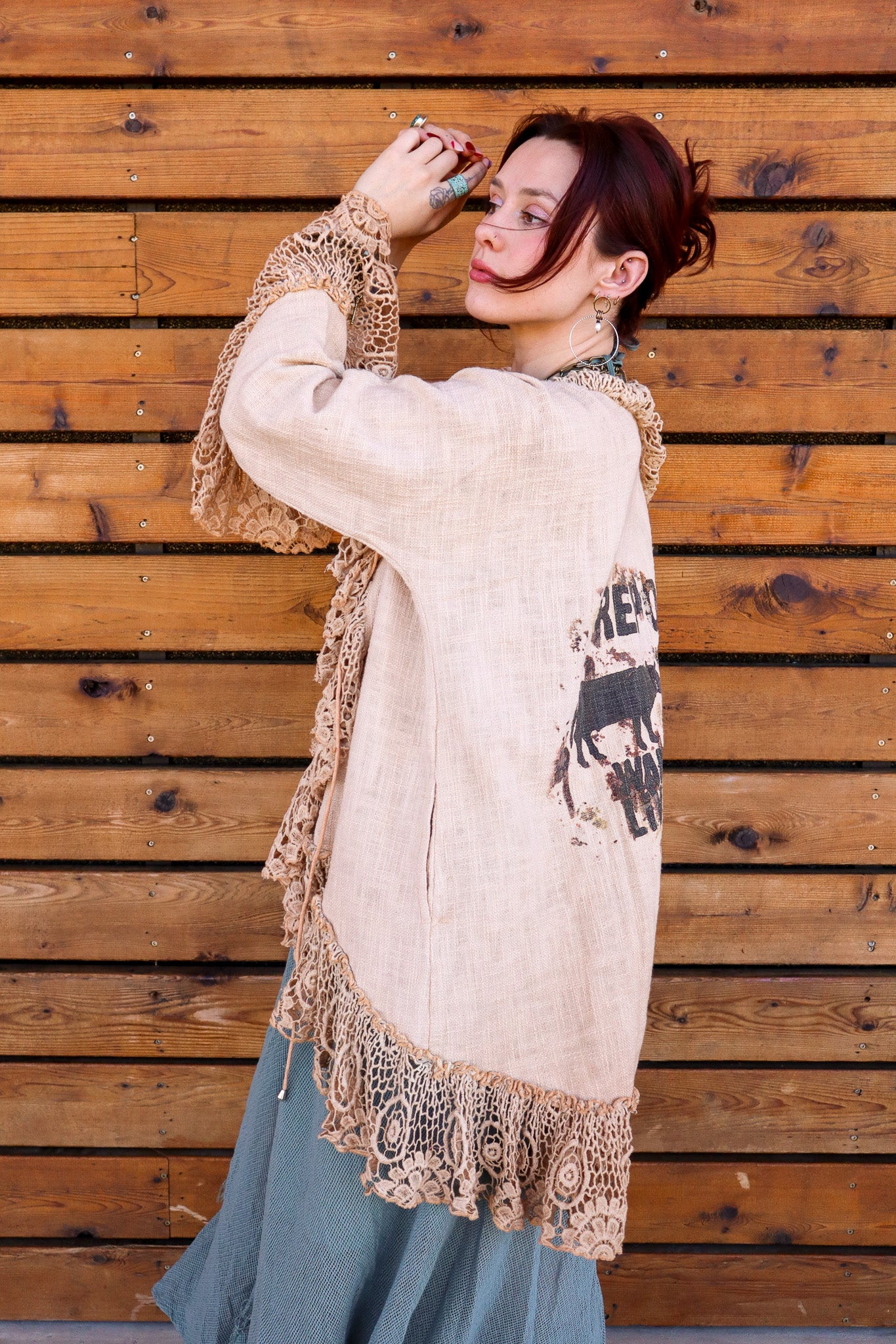 Burlap Wandering Livestock Cropped Jacket