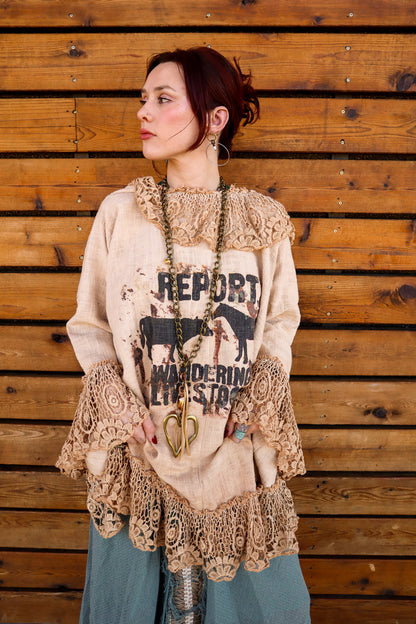 Burlap Wandering Livestock Cropped Jacket