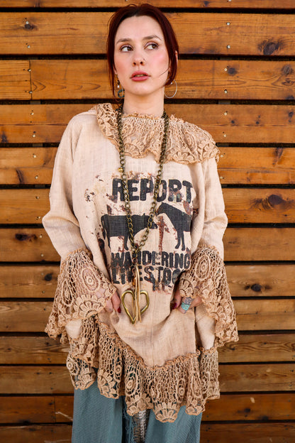 Burlap Wandering Livestock Cropped Jacket