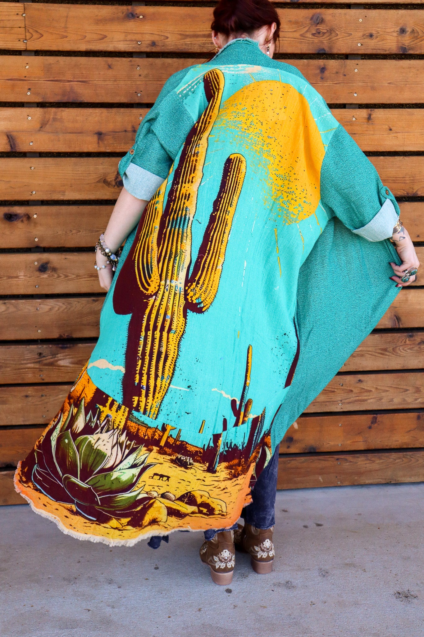 Into the Sunset Cactus Duster Jacket