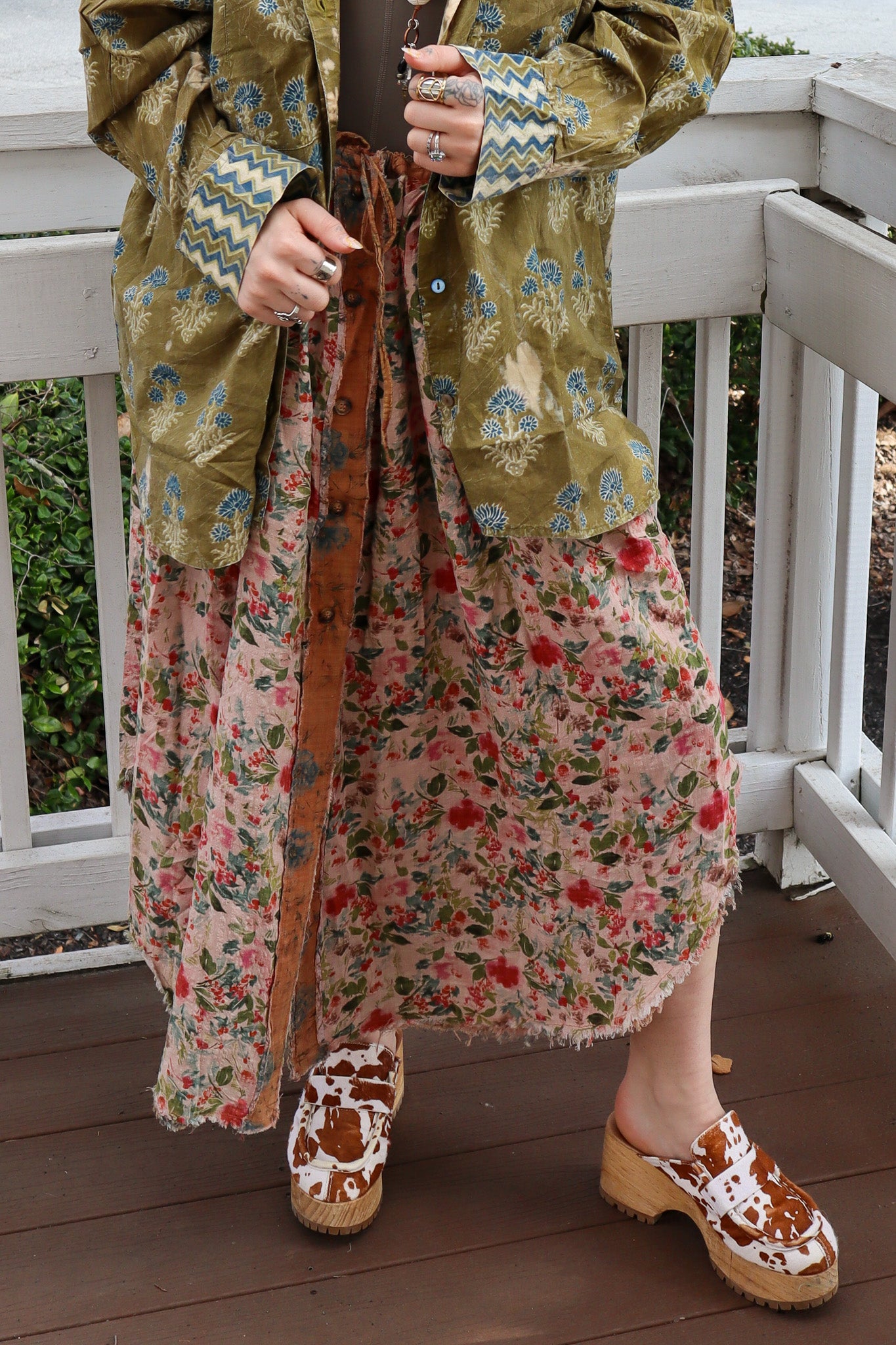 Floral Meadows Boho Gypsy Skirt