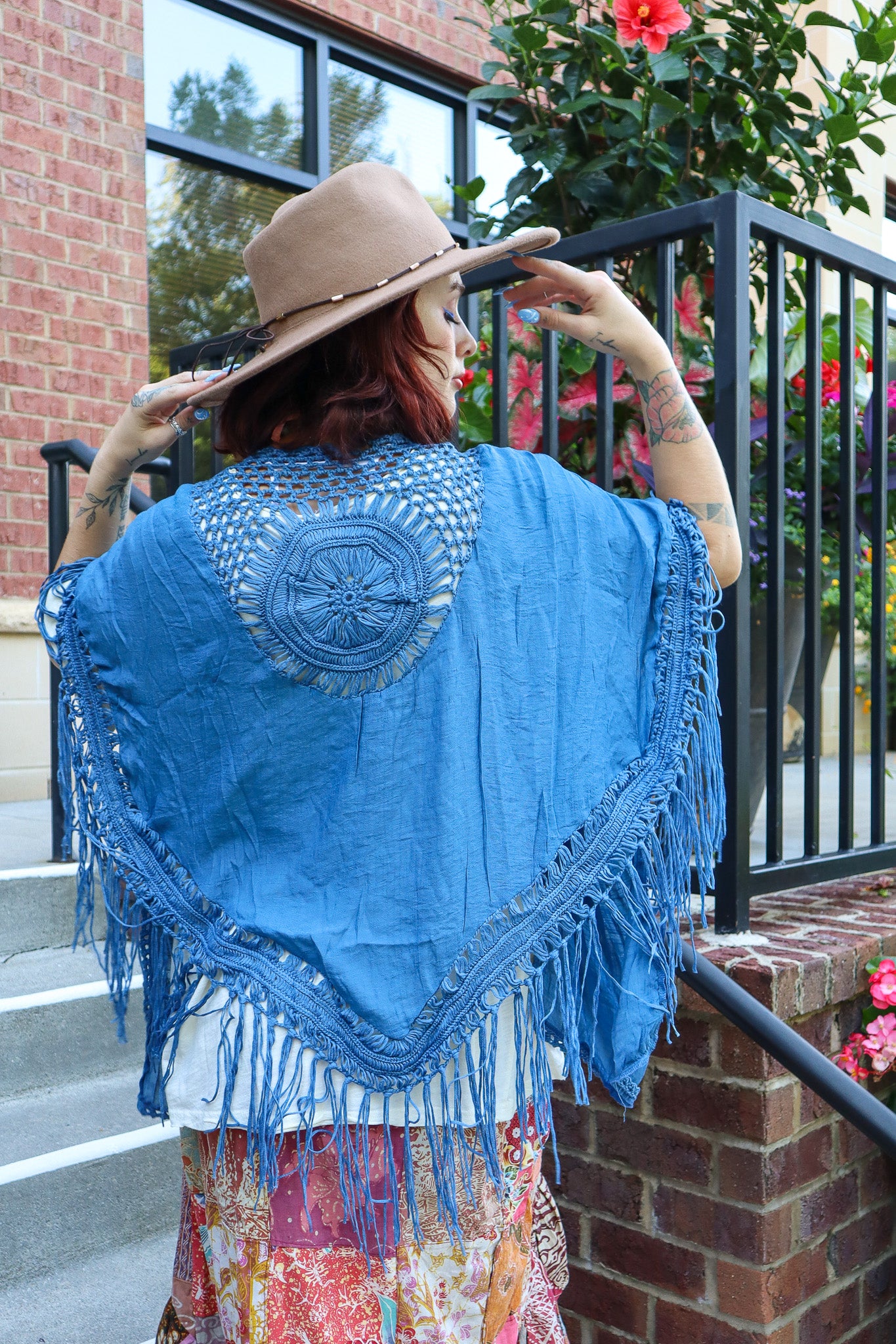 Sale - Crochet Medallion Tassel Kimono S-XL Boho Fringe Cardi