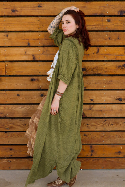 Evening Waves Duster Dress in Olive