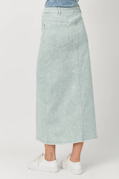 Sale - Everafter Washed Front Slit Midi Skirt