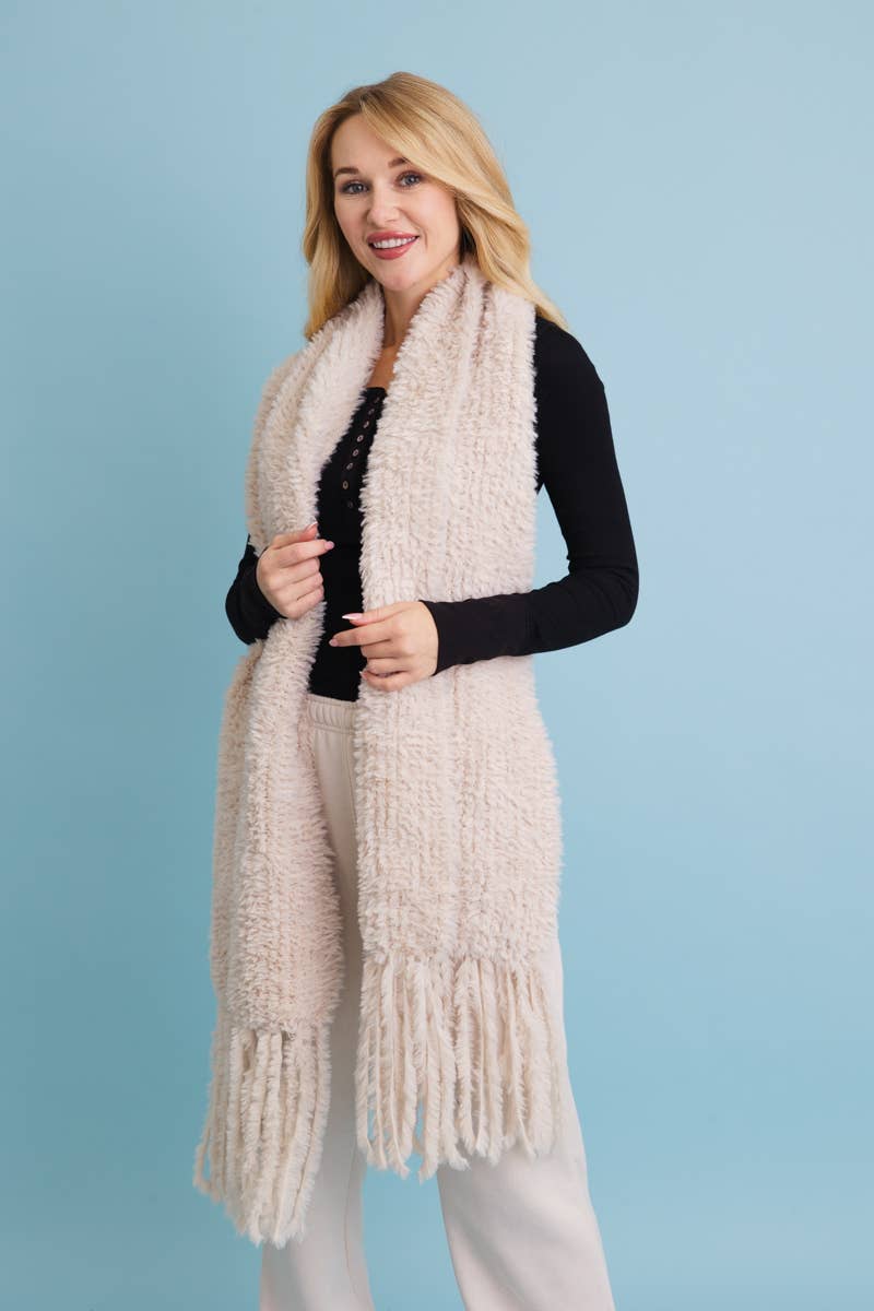 Sale - Ultra Soft Boucle Fringe Blanket Scarf