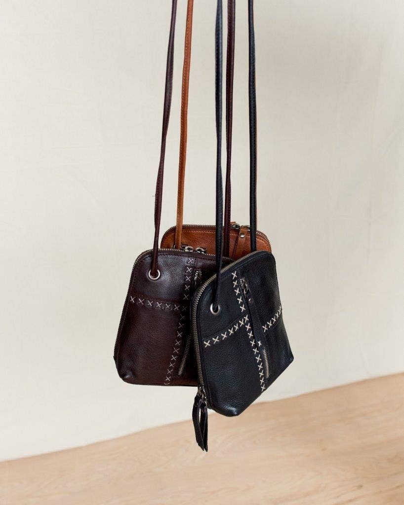 Marge Handcrafted Leather Crossbody Bags: Black