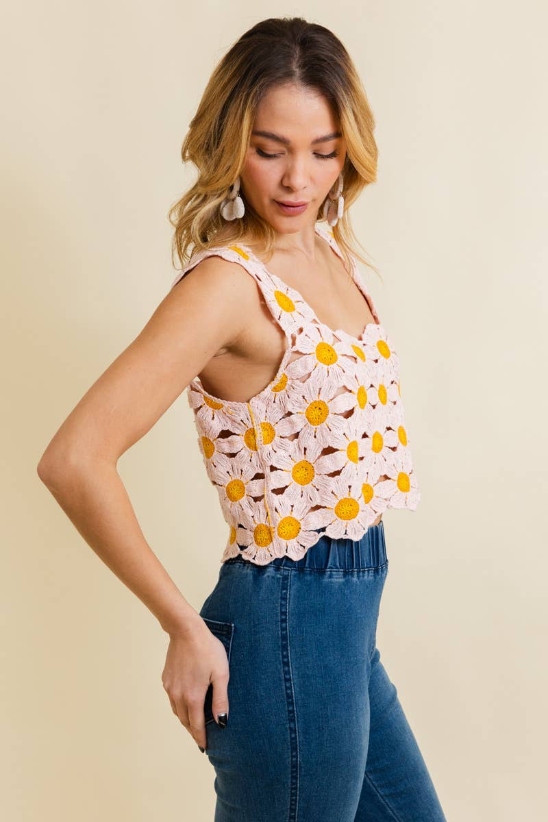 Cute Daisy Crochet Crop Top