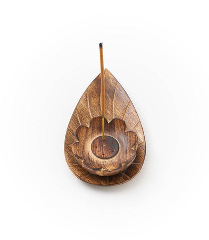 Kairavini Lotus Incense Holder - Handcrafted Mango Wood