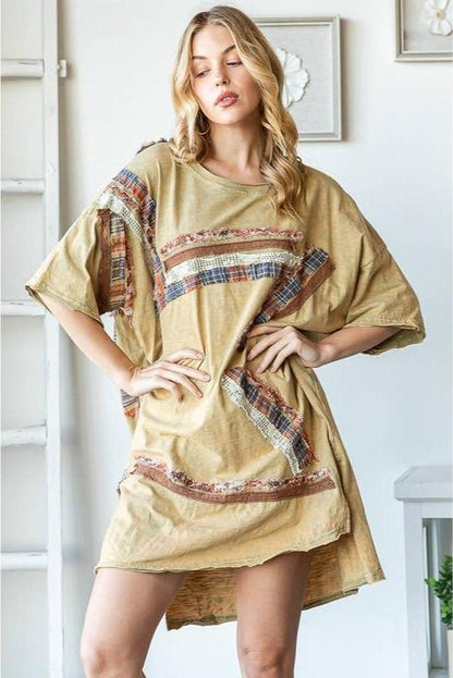 Final Sale - Easy Breezy Star Patchwork Drop Shoulder