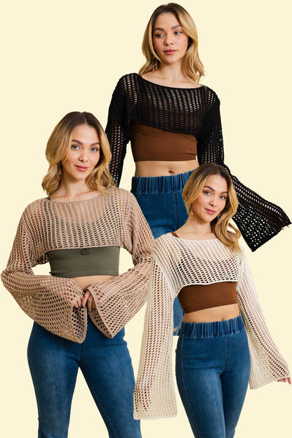 Sale Loom Knitted Cropped Sweater