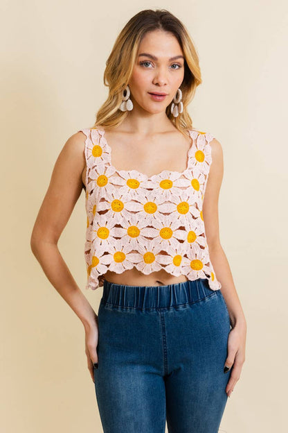 Cute Daisy Crochet Crop Top