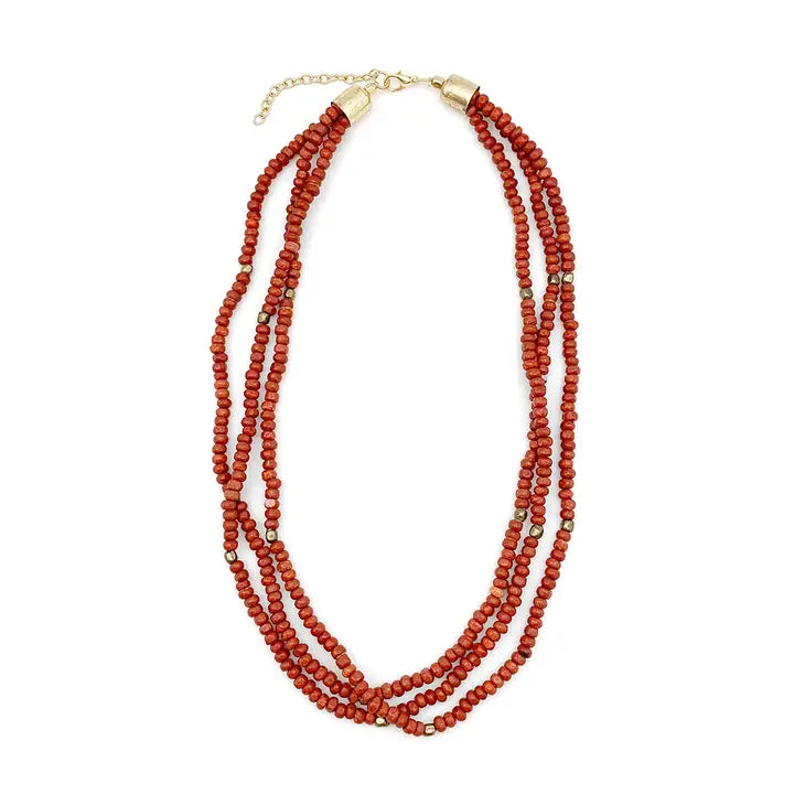 Shorty Chromatic Hues Sachi Triple Strand Layering Necklace