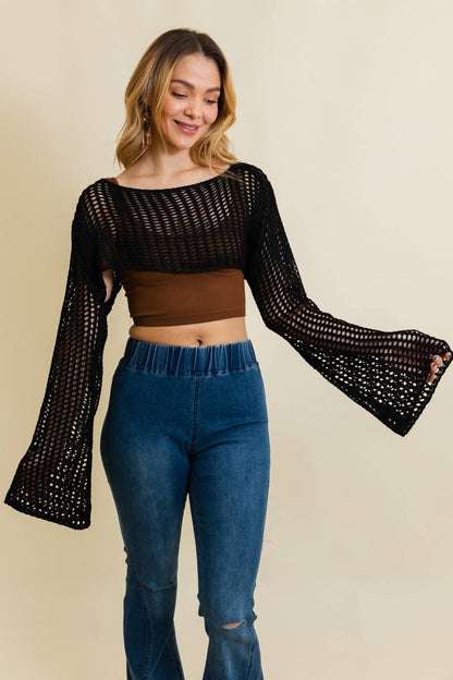 Sale Loom Knitted Cropped Sweater