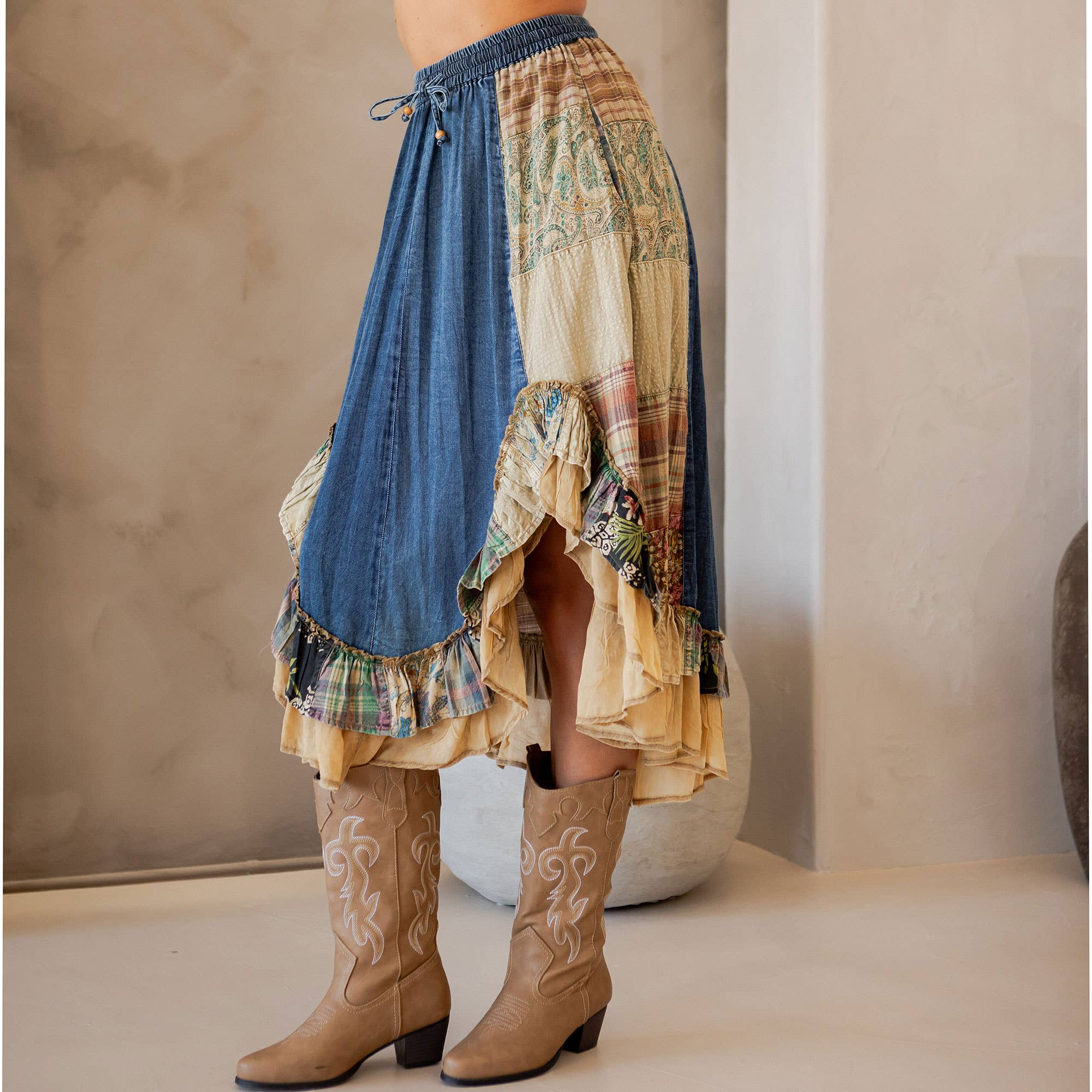 Shelly Western Patched Skirt