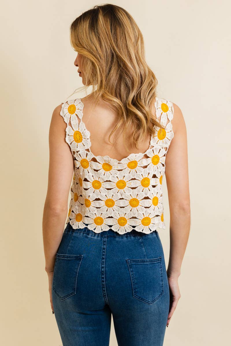 Cute Daisy Crochet Crop Top