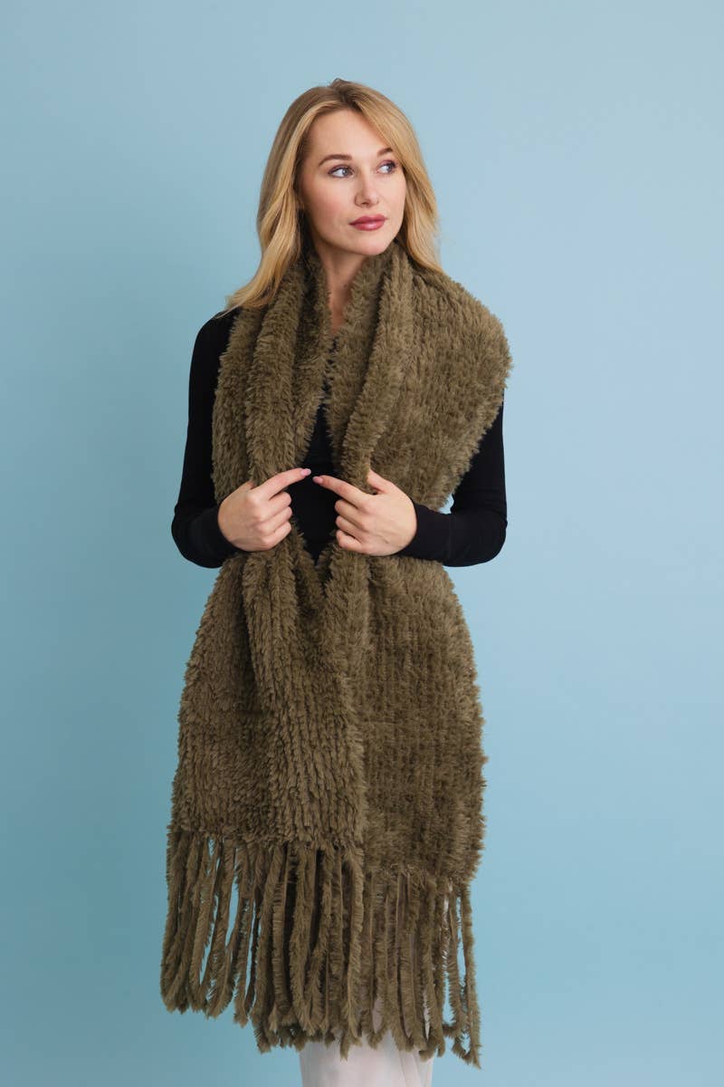 Sale - Ultra Soft Boucle Fringe Blanket Scarf