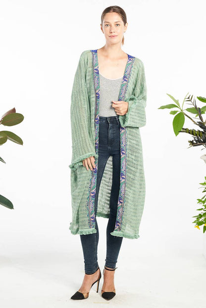 Summer Breeze Woven Kimono Cardigan