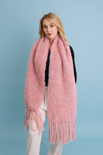 Sale - Ultra Soft Boucle Fringe Blanket Scarf