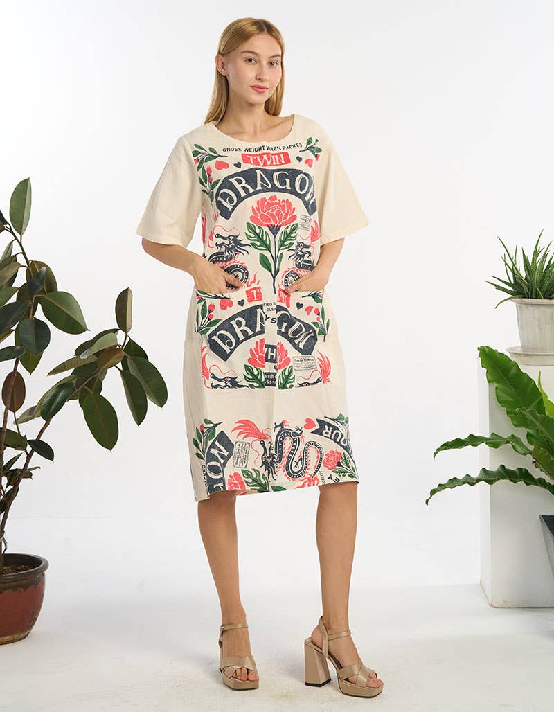 Dragon's Heart Lightweight Cotton Midi Dress