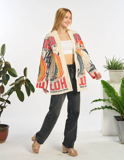 Aloha Printed Easy Breezy Cotton Cardigan