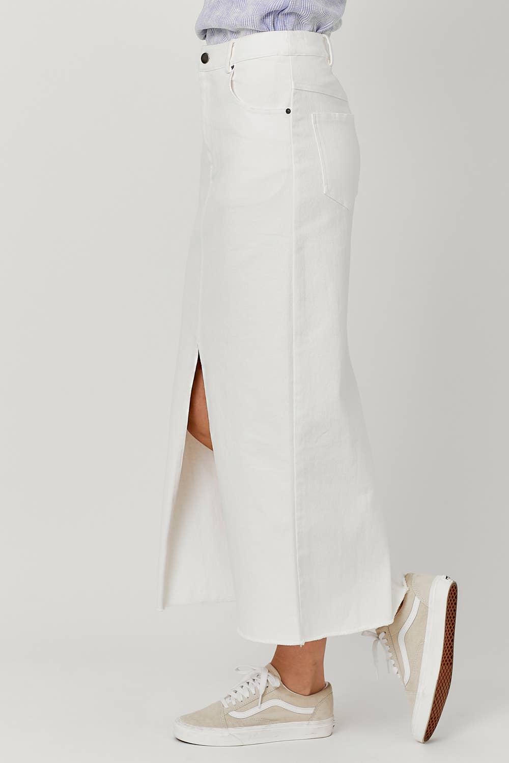 Sale - Everafter Washed Front Slit Midi Skirt