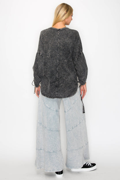 Sale - The Heather Mineral Washed BOHO Drawstring Sweatshirt