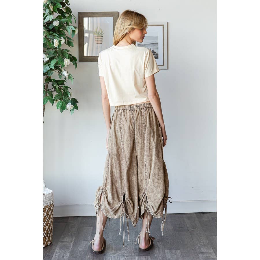 On the Run Cinched Capri Pants in Brown