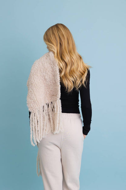 Sale - Ultra Soft Boucle Fringe Blanket Scarf