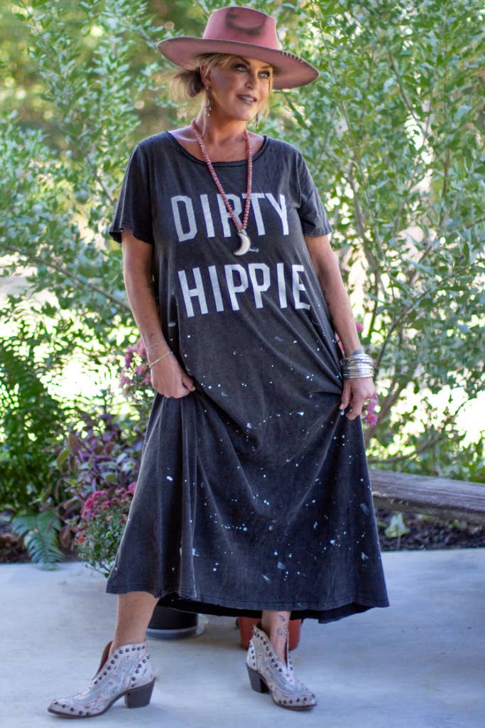 Dirty Hippie Dress - Vintage Black: ONE SIZE