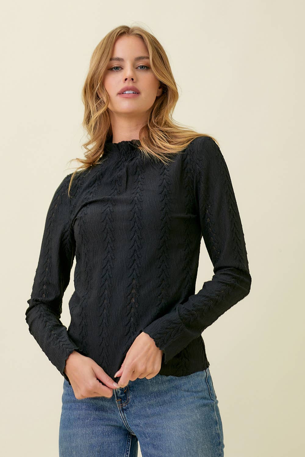 The Everest Lettuce Edge Textured Top