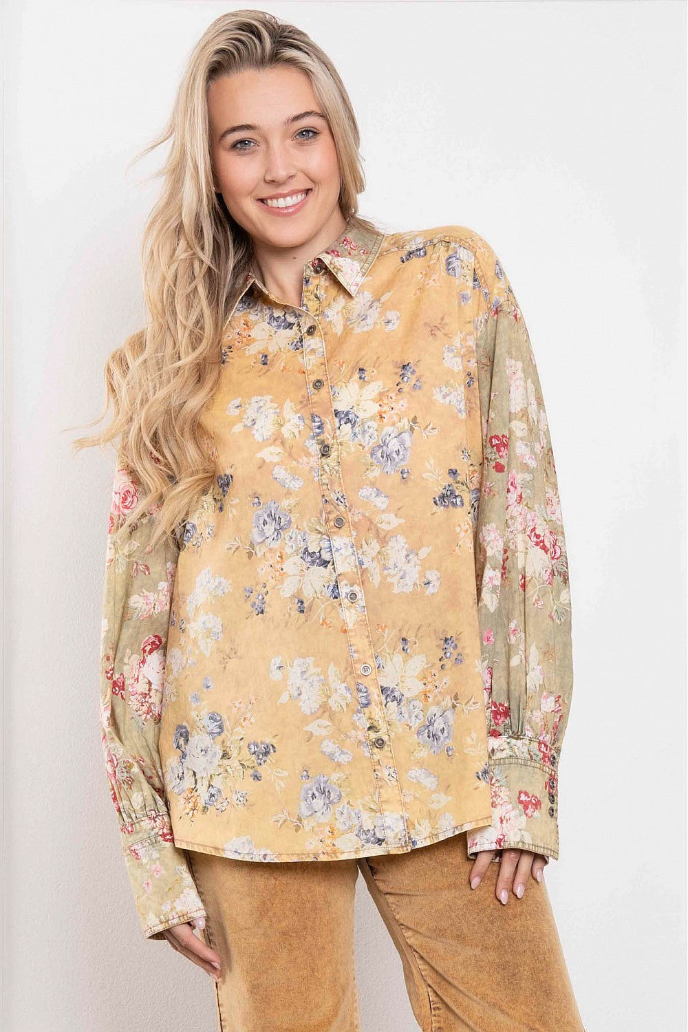 Everafter Floral Meadows Button Down Top