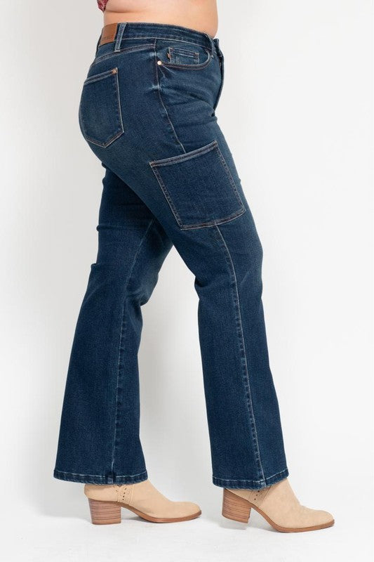 Judy Blue -The Indigo Cargo Bootcut Pant