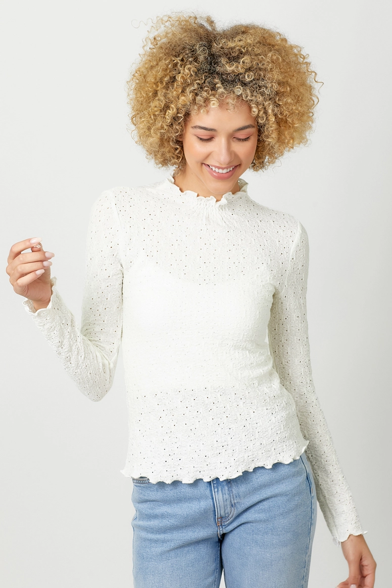 The Holly Lettuce Edge Textured Top