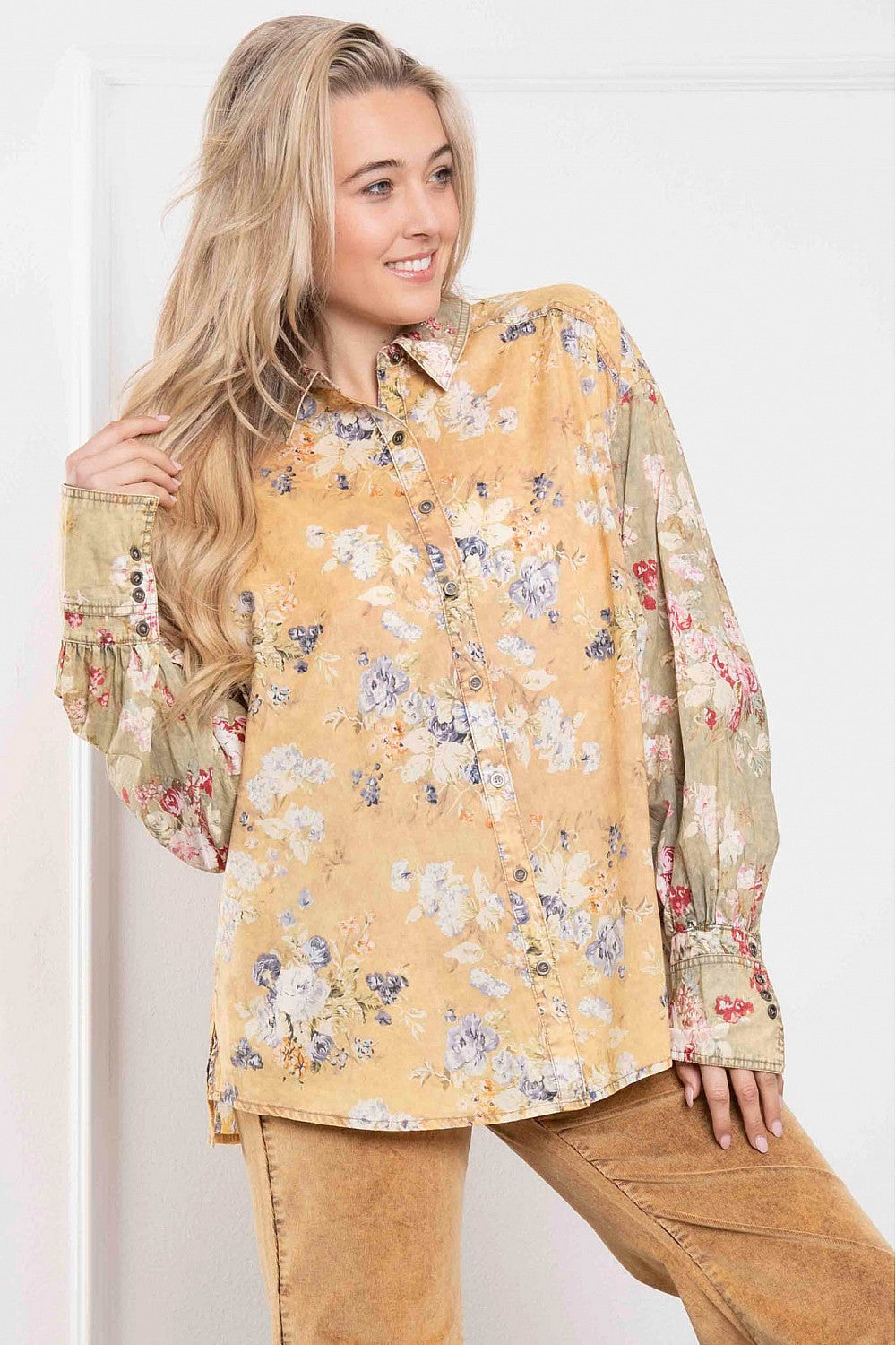 Everafter Floral Meadows Button Down Top