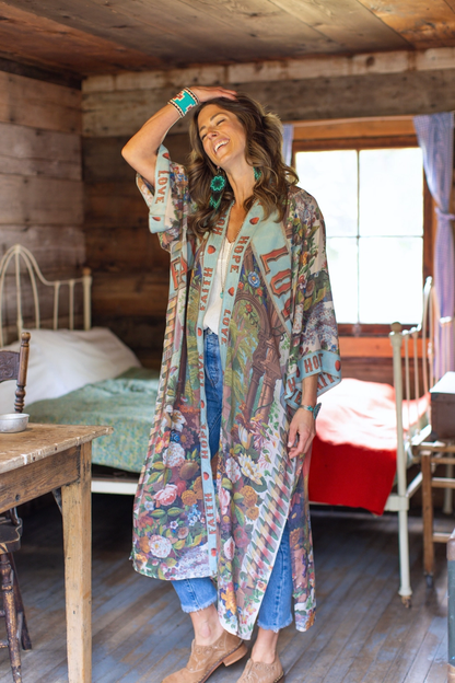 Love Language Duster Robe Kimono w/ Faith, Hope