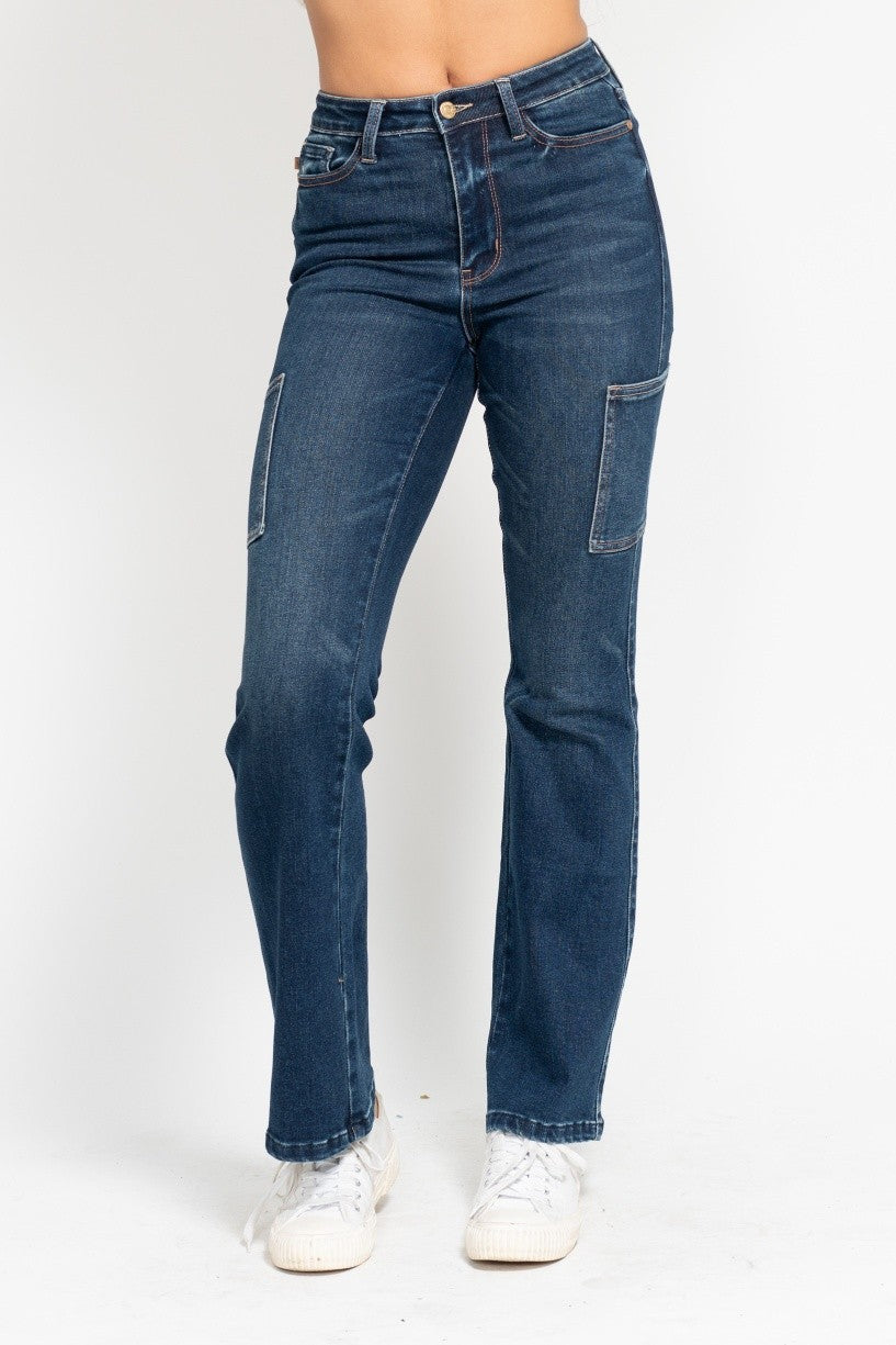 Judy Blue -The Indigo Cargo Bootcut Pant