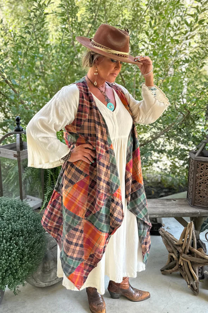 Last One Left Sale - Look of Love Plaid Vest Cardigan