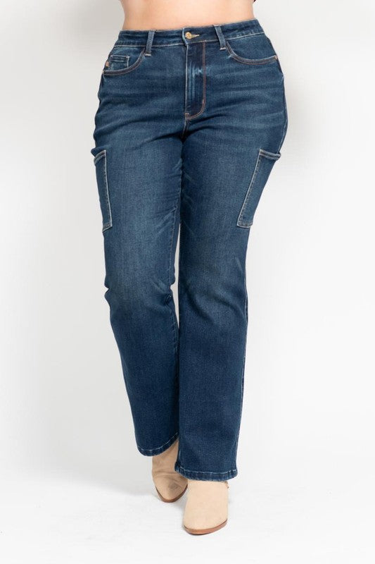 Judy Blue -The Indigo Cargo Bootcut Pant