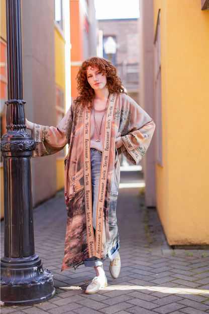 Friendship Love &Truth Vintage Wash Opera Duster Kimono Robe