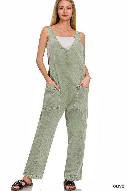 Sale Vikki Deep V Baggy Adjustable Overall