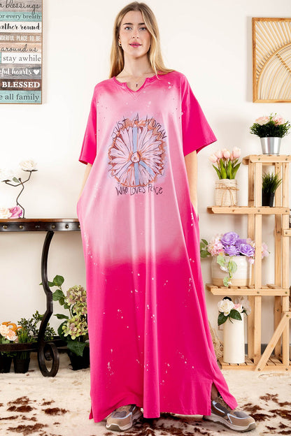 Just a Woman Short Sleeve Layering Maxi T-Shirt Dress