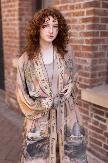 Friendship Love &Truth Vintage Wash Opera Duster Kimono Robe