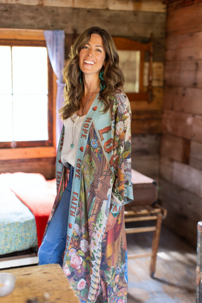 Love Language Duster Robe Kimono w/ Faith, Hope