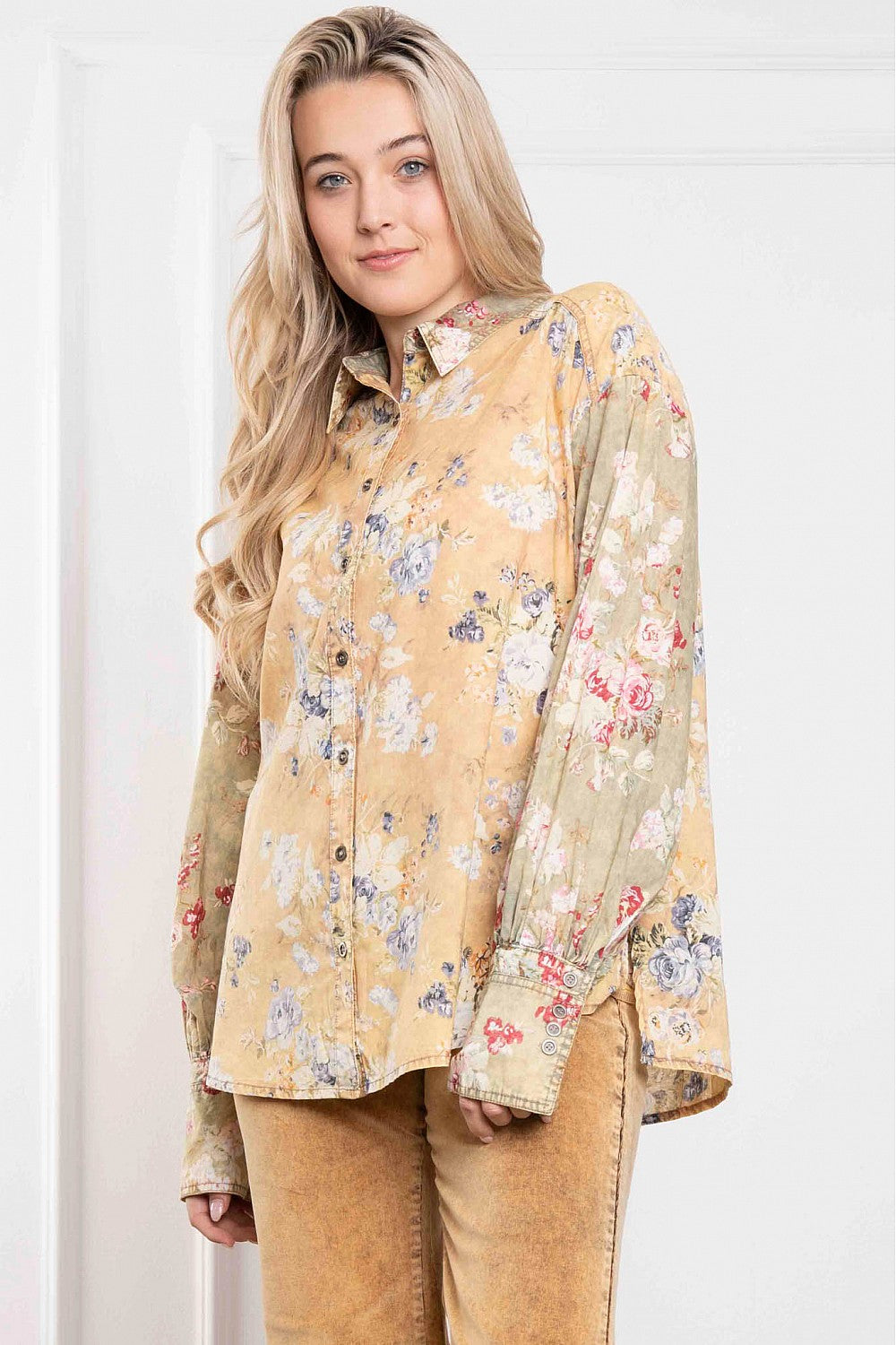 Everafter Floral Meadows Button Down Top