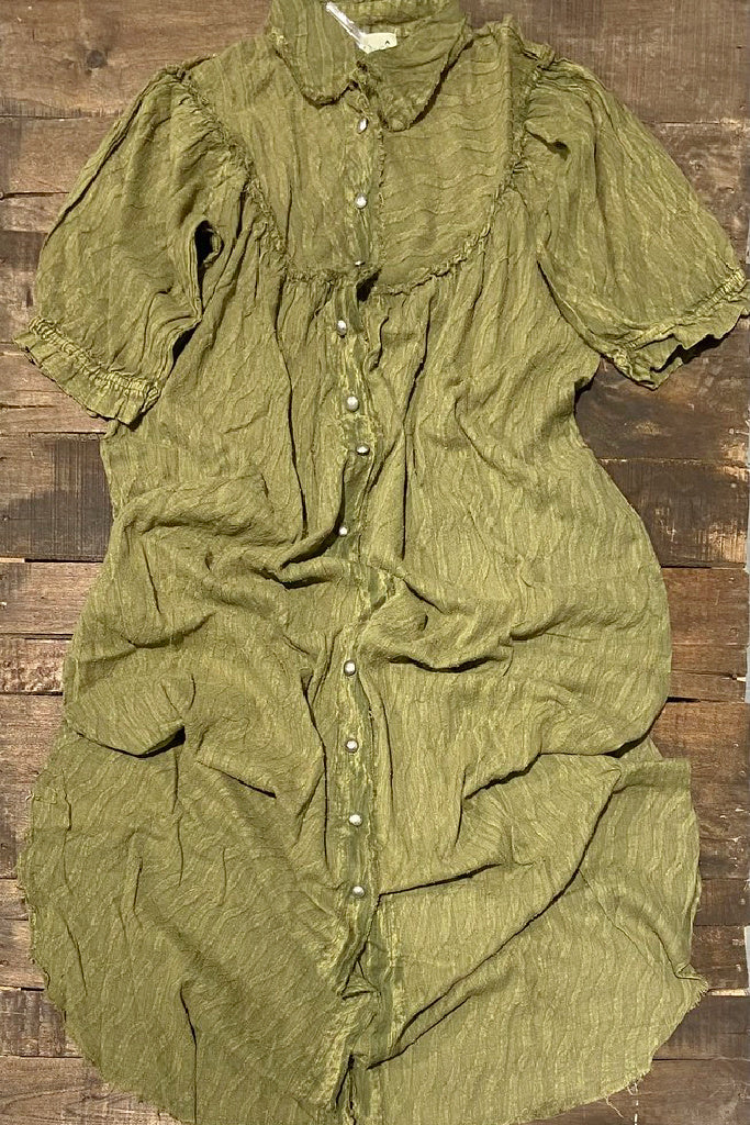 Evening Waves Duster Dress in Olive