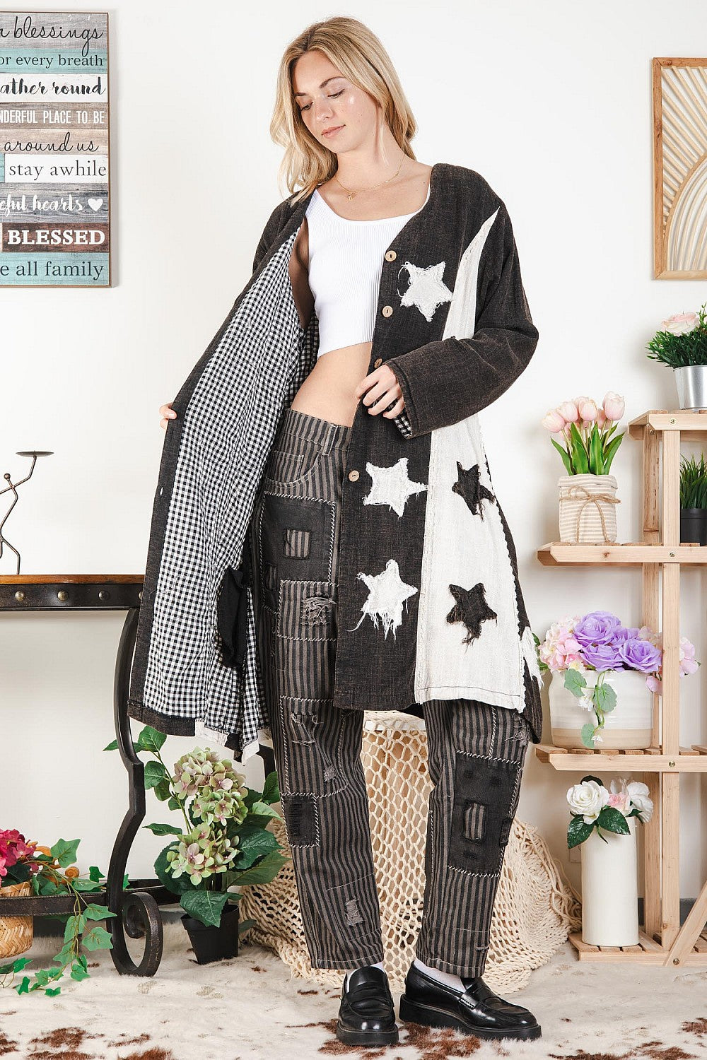 Reach for the Moon Star Appliqué Jacket